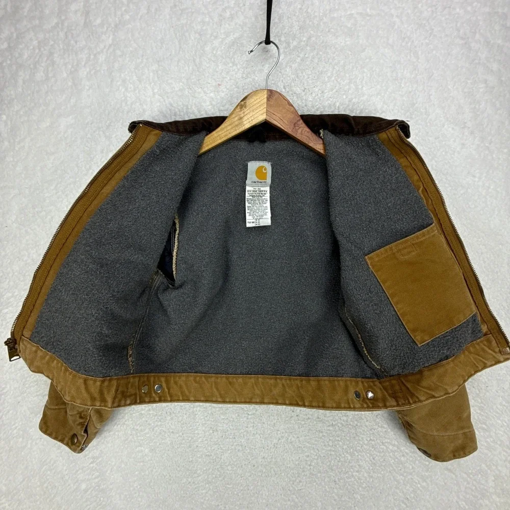 Carhartt‎ Detroit Jacket Fleece Lined Youth Medium (8/10) YYJ97 BRN Brown